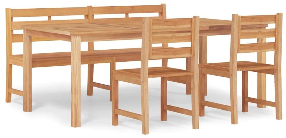 3157203 vidaXL Set mobilier pentru grădină, 4 piese, lemn masiv de tec