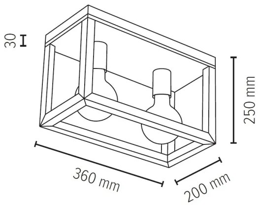 Spot-Light 9154274 - Plafonieră KAGO 2xE27/60W/230V stejar mat