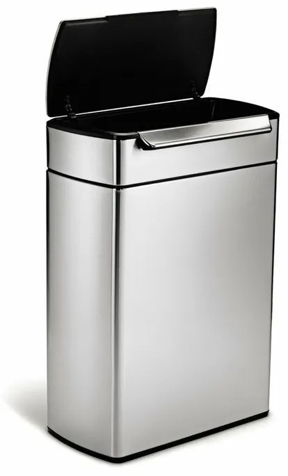 Cos tactil patrat pentru deseuri sortate 24 + 24 l otel mat, inox