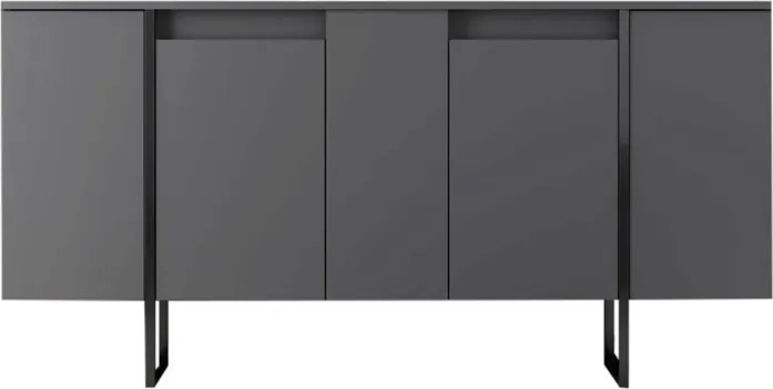 Consola, Hanah Home, Luxe, 160x35x80 cm, Antracit / Negru