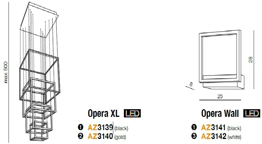 Aplica de perete LED design modern Opera alba ZZ AZ3142