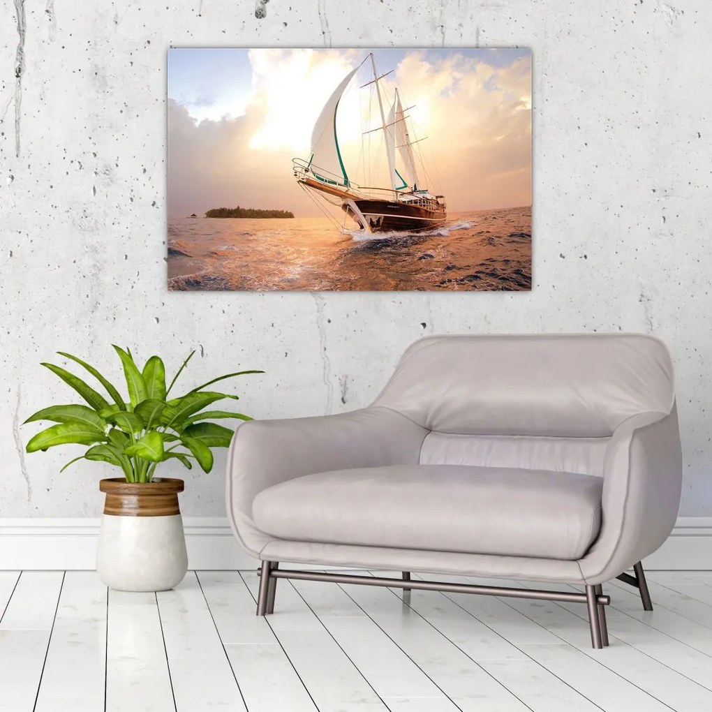 Tablou cu iaht (90x60 cm)