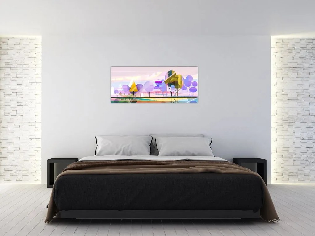 Tablou - Peisaj, abstracție (120x50 cm)