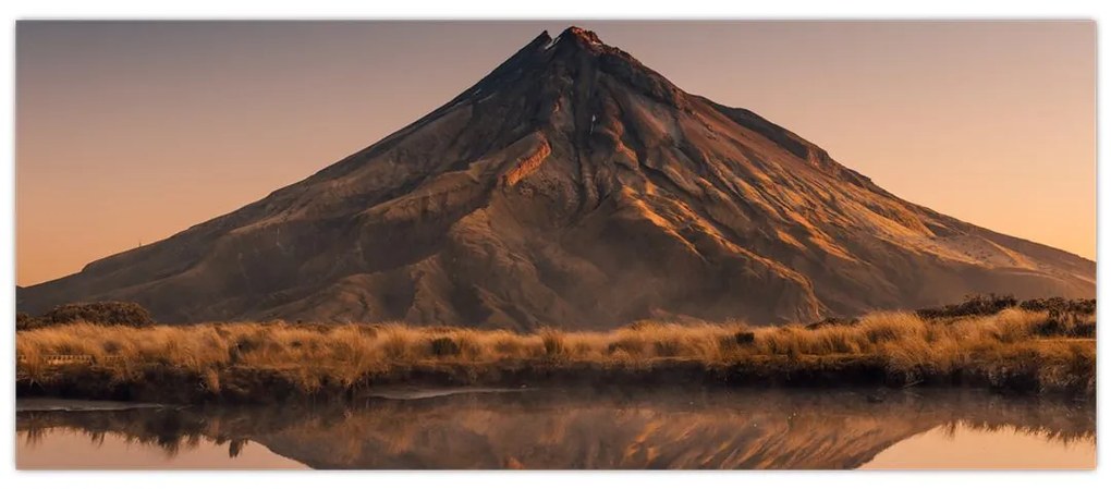 Tablou oglindirea muntelui Taranaki, Noua Zeelanda (120x50 cm)