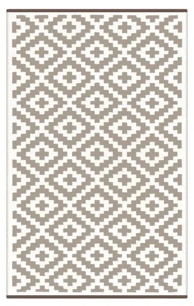 Covor reversibil potrivit și pentru exterior Green Decore Nirvana, 120 x 180 cm, alb - bej