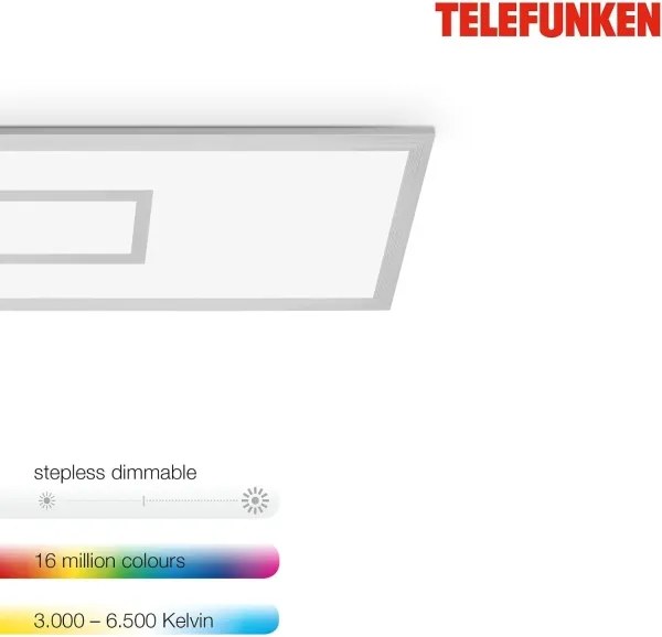 Panou LED RGBW dimabil, 20W/230V, argintiu + telecomandă