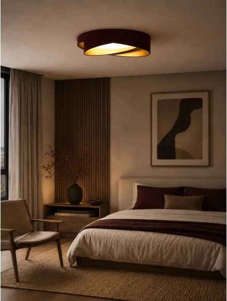 BRILAGI- Plafonieră LED VELVET TWIST LED/24W/230V 4000K Ø 55 cm vișiniu/auriu