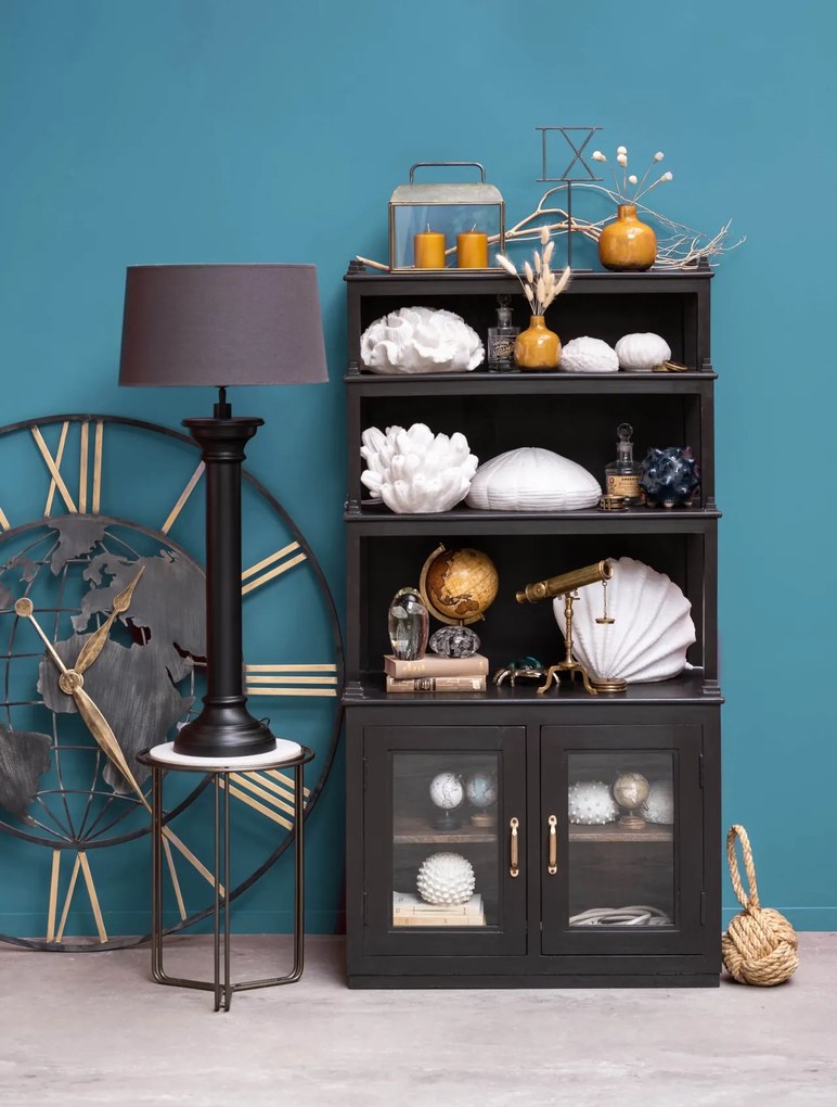 Ceas decorativ, de perete, din metal, Worldmap