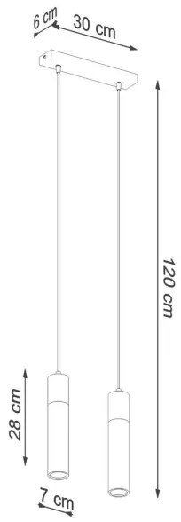 Lustră pe cablu ZANE 2xGU10/40W/230V beton/lemn Sollux SL.0966