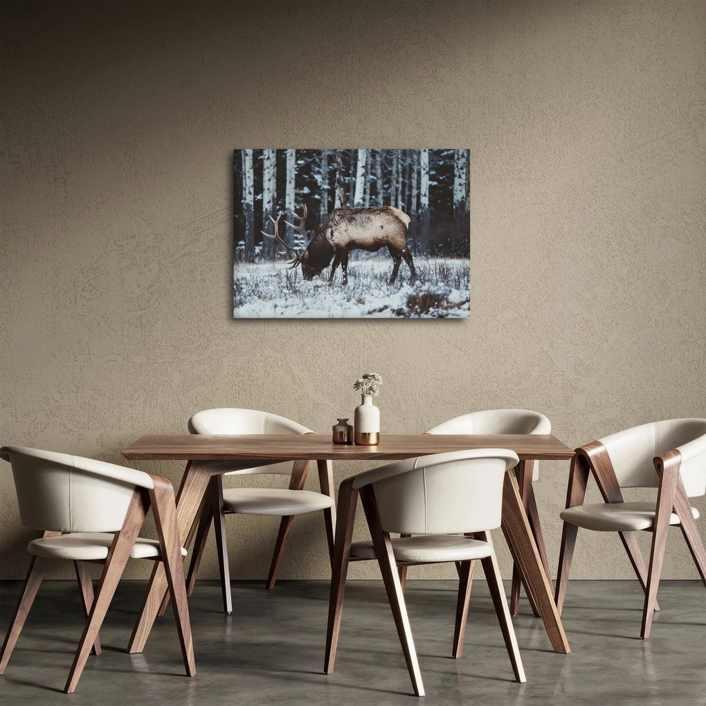 Tablou - cerbul iarna (70x50 cm)