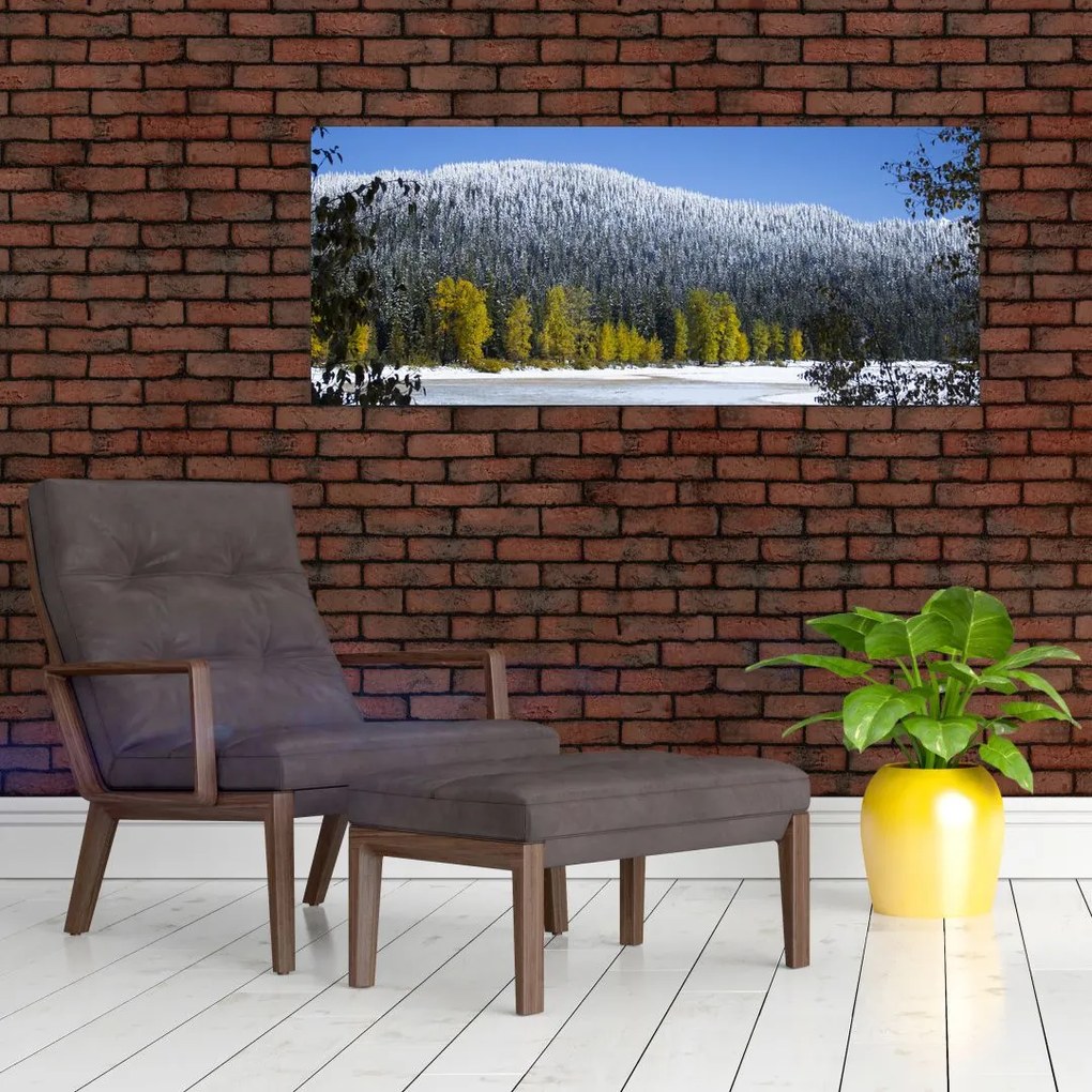 Tablou - munții înzăpeziți iarna (120x50 cm)