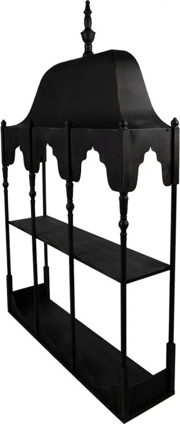 Etajera de perete, neagra, din metal, cu 1 raft, Bica