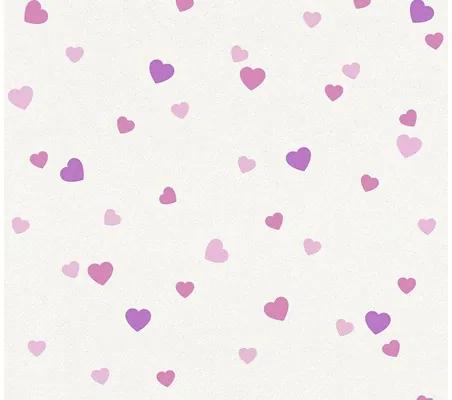 Tapet de hârtie pentru copii model inimioare roz 10,05x0,53 m