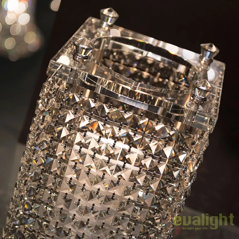 Suport pentru lumanare design LUX, realizat manual din sticla, NEFERTARI SQUARE 24x24cm