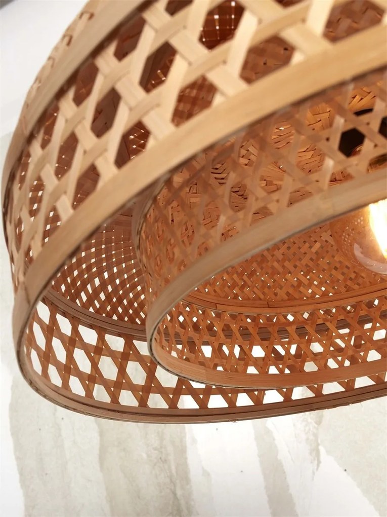 Lustra/Pendul eco din bambus Ubud double shade, nat