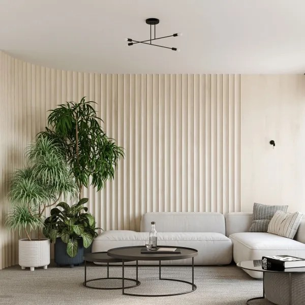 Lustră pe tijă Sollux SL.1451 NORAH 4xE27/15W/230V negru