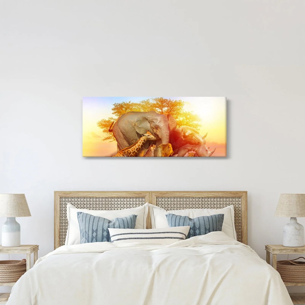 Tablou - Animale africane (120x50 cm)