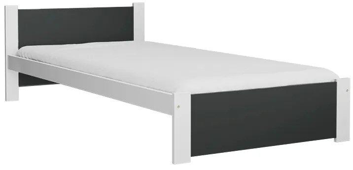 Pat de o persoana IKAROS 90 x 200 cm, antracit/alb Saltele: Cu saltele Sommera 18 cm, Somiera pat: Fara somiera