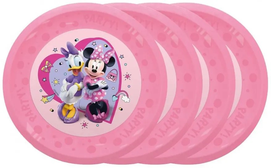 Disney Minnie Junior set de 4 farfurii plate de plastic premium micro, 21 cm