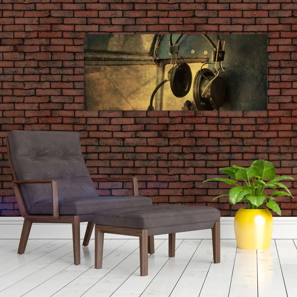 Tablou - Căști de avion de epocă (120x50 cm)