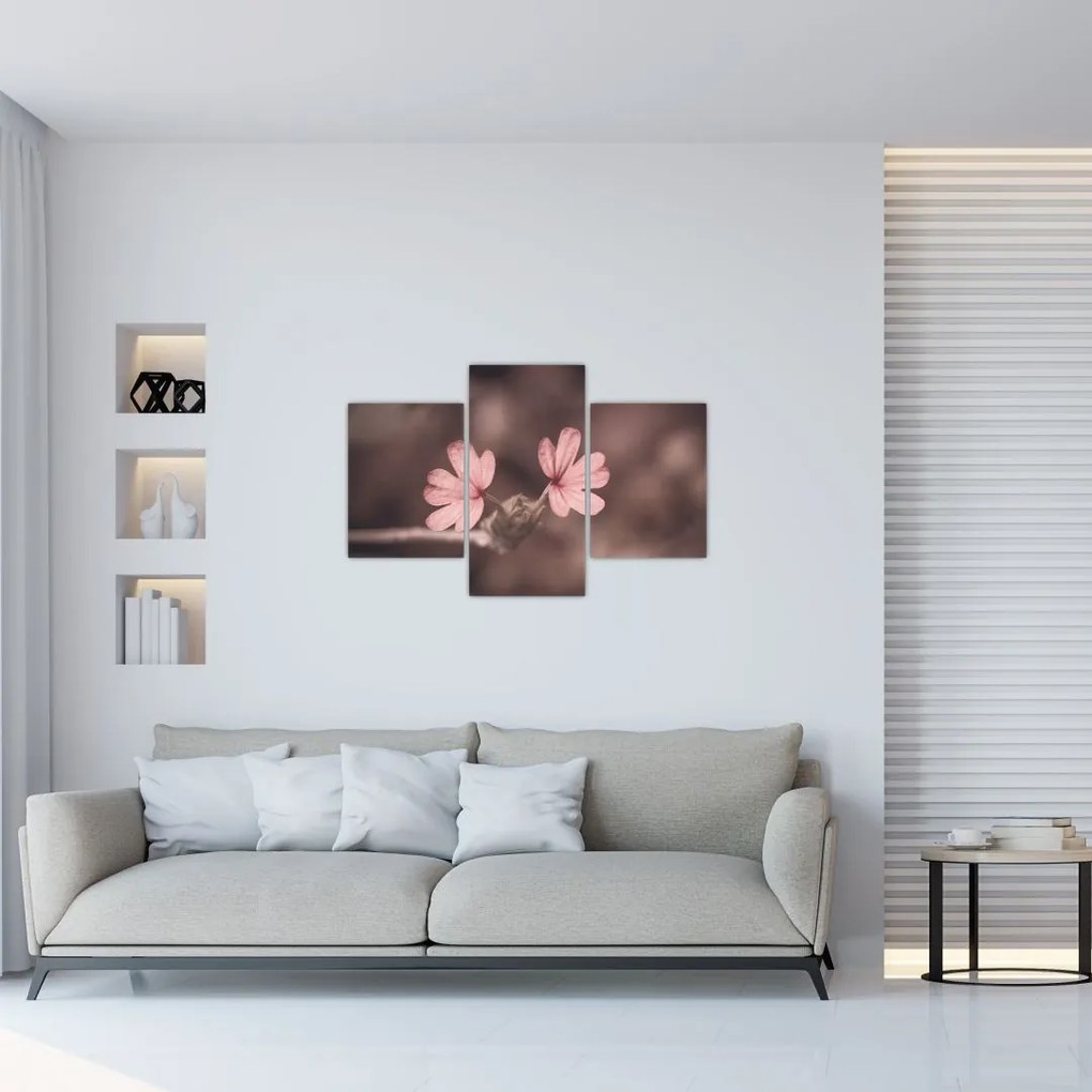 Tablou cu floare roz (90x60 cm)