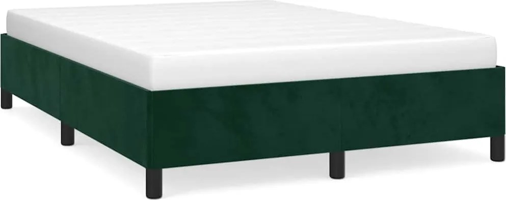 vidaXL Cadru de pat fără saltea, verde închis, 140x190 cm, catifea