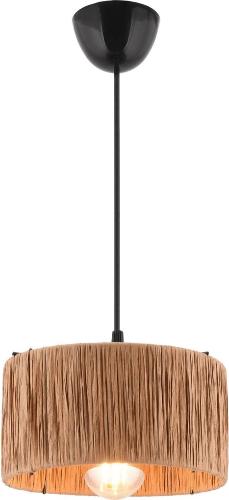 Lustra VIOLA, maro/negru, metal/rafie, 20x45 cm