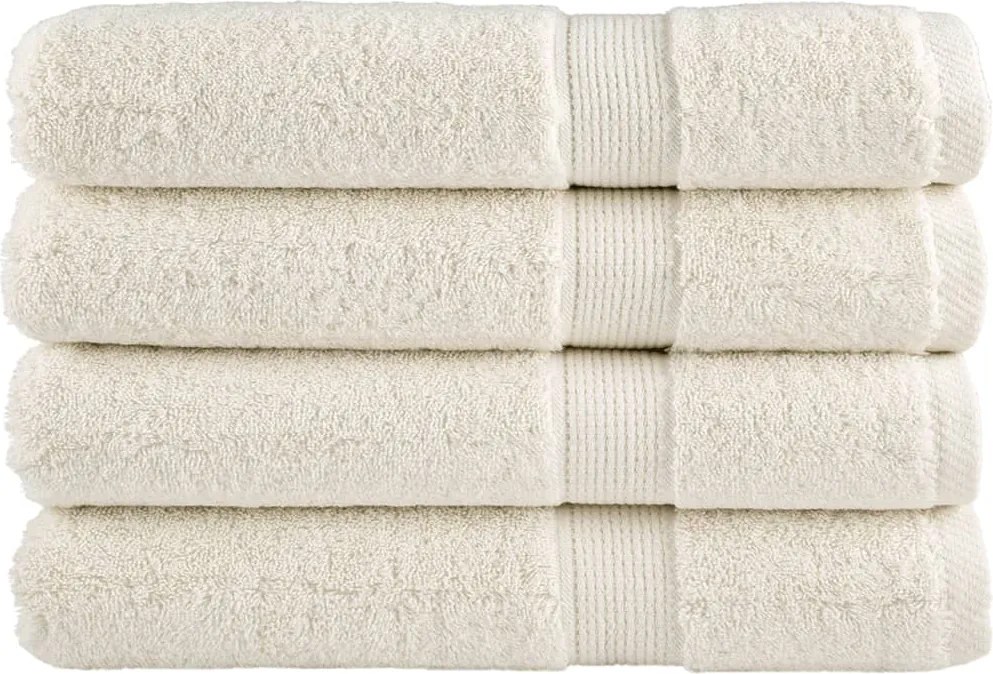 vidaXL Prosoape premium SOLUND 4 buc. crem 100x200 cm 600 gsm