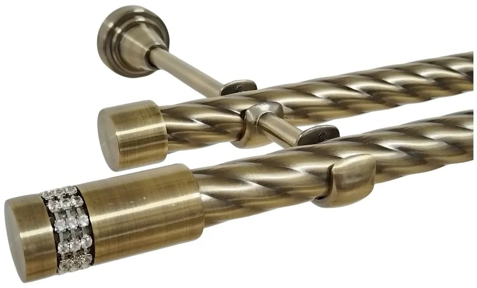 Galerie TWIST dubla XANTOS fara inele 19/19 mm - aur antic (Alege marime: 400 cm)