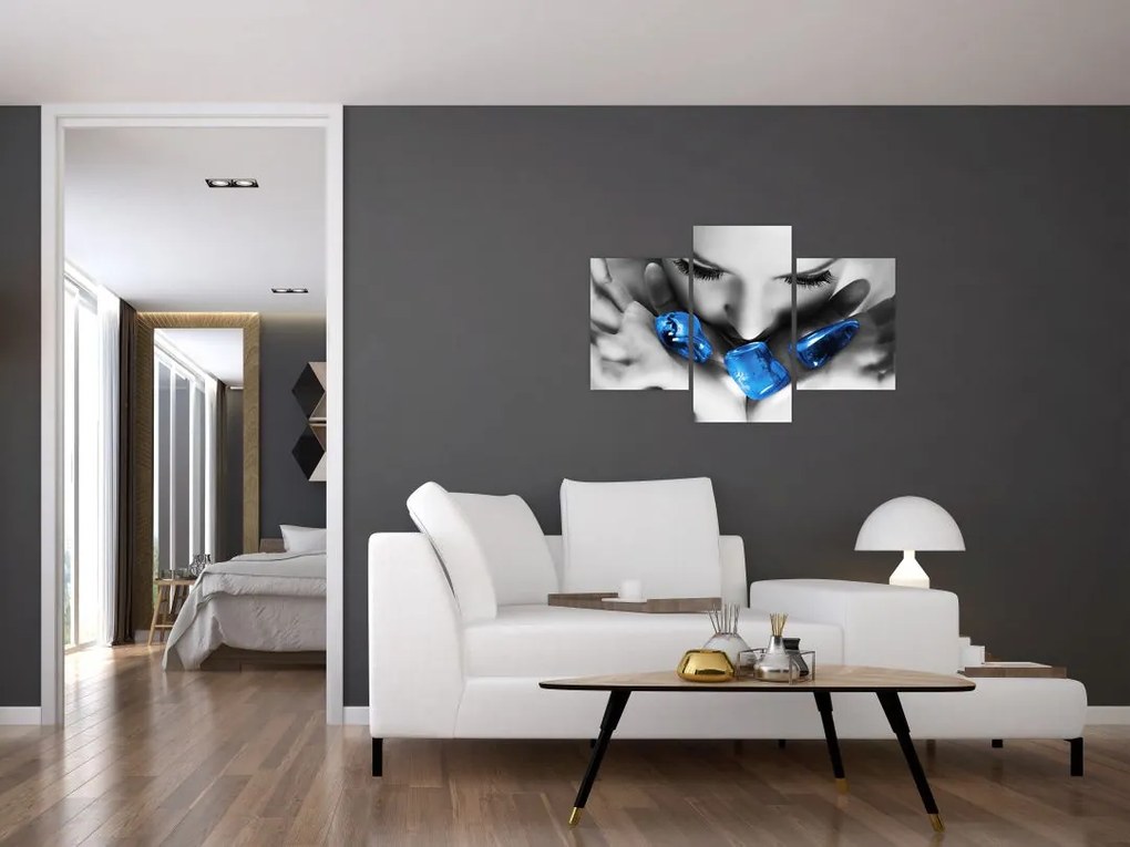 Tablou cu portretul femeii cu pietre (90x60 cm)
