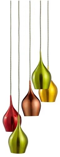 Lustră pe cablu Searchlight 6461-12CU VIBRANT 1xE14/40W/230V metalic roz