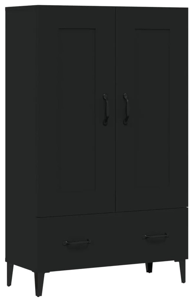 812574 vidaXL Dulap înalt, negru, 70x31x115 cm, lemn compozit
