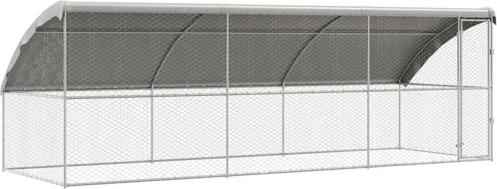 vidaXL Cușcă pentru câini 3 pcs Argintiu 6 x 2 x 2 m Oțel galvanizat