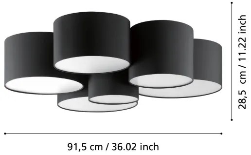 Plafonieră PASTORE 6xE27/40W/230V Eglo 99509