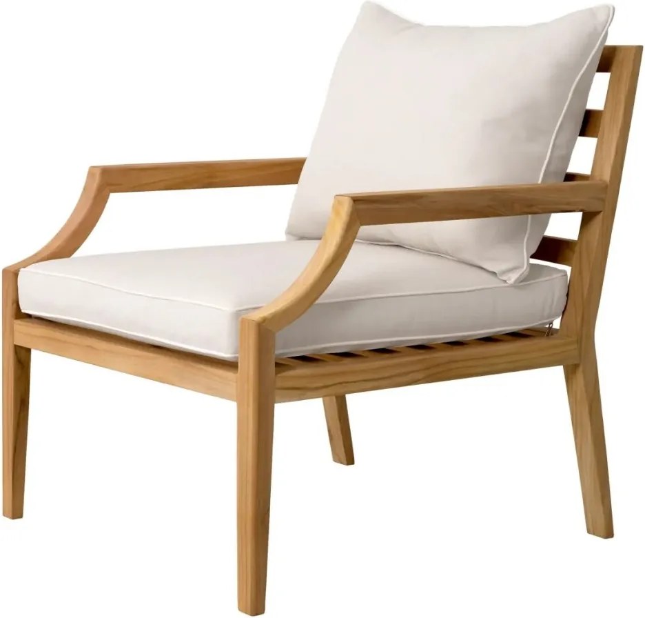 Fotoliu elegant pentru exterior design LUX Hera natur / flores off-white