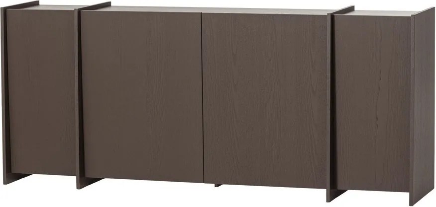 Comodă maro închis cu aspect de lemn de frasin 200x85x44 cm Brock – WOOOD