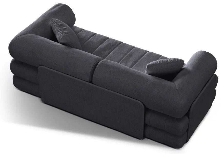 Canapea gri închis extensibilă cu tapițerie din țesătură bouclé 206 cm Kemi – Cosmopolitan Design