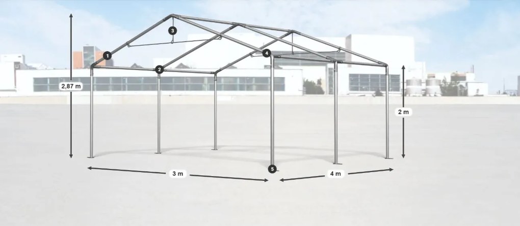 Hală de depozitare/garaj 3x4x2m Comfort PVC 560g