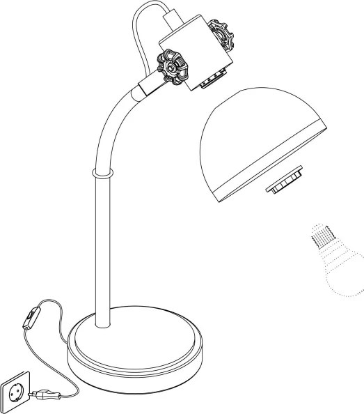 Eglo 43165 - Lampă de masă LUBENHAM 1xE27/28W/230V