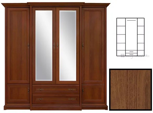 Dulap de haine KENT ESZF 4D2S (Castan). Promo -35%. 880808