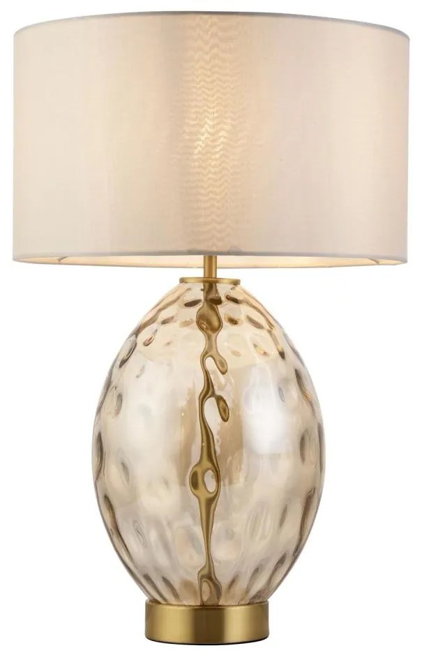 Endon 101150 - Lampă de masă ERIN, cu intensitate reglabilă, 1xE27/10W/230V, alb/bej fumuriu