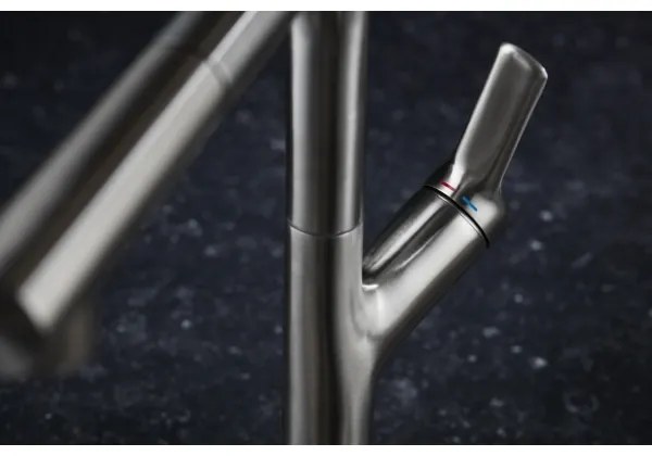 Baterie de chiuvetă cu cap de duș extractibil KFA Armatura 6623-220-22 DUERO DESIGN oțel inoxidabil