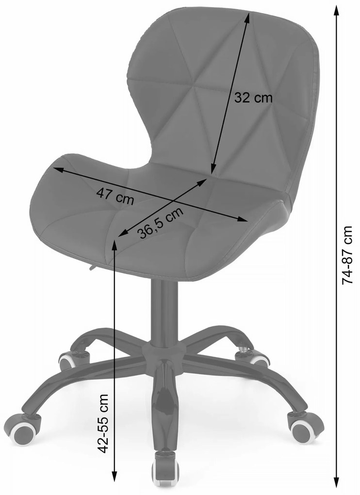 JAKS Scaun de birou din piele ecologică neagră Noto