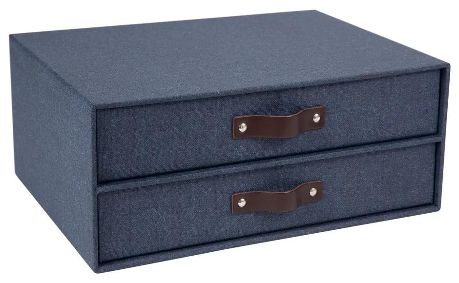 Organizator cu 2 sertare pentru documente Bigso Box of Sweden Birger, 33 x 25,5 cm, albastru închis