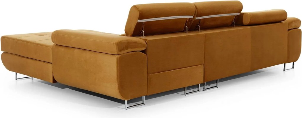 Colțar lemn masiv Extensibil Celis Ladă Depozitare Personalizabil, 289 × 203 × 85 cm