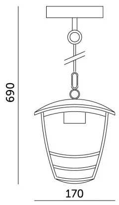Lustră de exterior pe lanț TEVIO 1xE27/60W/230V IP54 negru