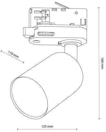 Spot pentru sistem de șină trifazică TOP 1xGU10/10W/230V alb
