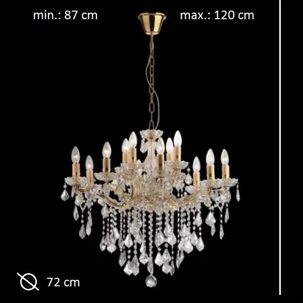 Candelabru 12 brate cristal Venezian FLORIAN SP12 ORO 035611