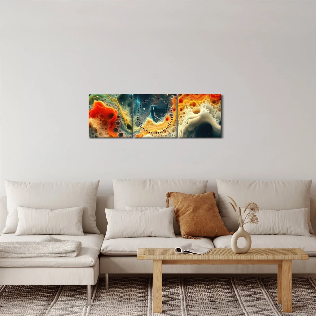 Tablou - Abstracție modernă (cu ceas) (90x30 cm)