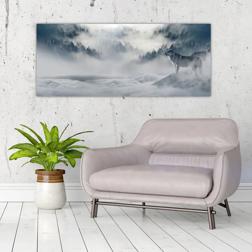 Tablou cu lupi (120x50 cm)